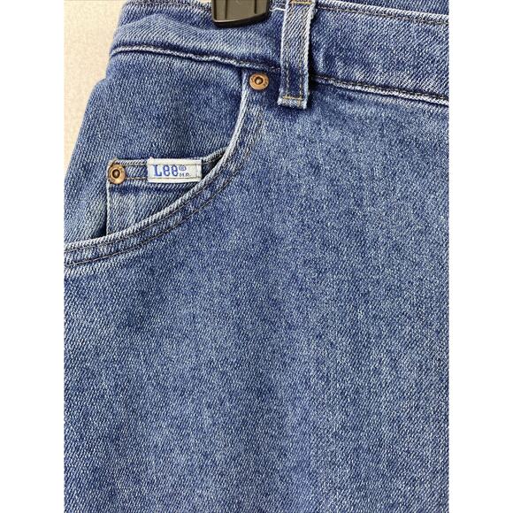 Lee Original Jeans Womens Plus Size 18 L Medium Wash Denim Straight Mom‎ Hi Rise - Picture 2 of 12
